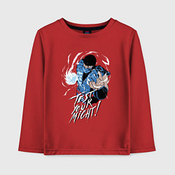 Лонгслив хлопковый детский Саб-зиро проверь свою мощь, цвет: красный