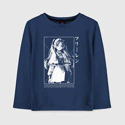 Лонгслив хлопковый детский Фрирен - old poster, цвет: тёмно-синий