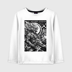 Лонгслив хлопковый детский Cyber dream - ai art fantasy, цвет: белый