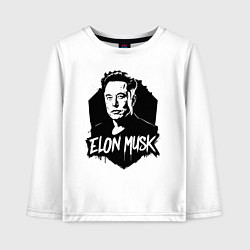 Лонгслив хлопковый детский Орнамент Илона Маска, цвет: белый