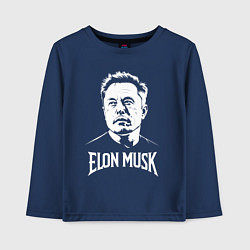 Лонгслив хлопковый детский Взгляд в космос Илона Маска, цвет: тёмно-синий