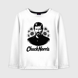 Детский лонгслив Чак Норрис в цветах