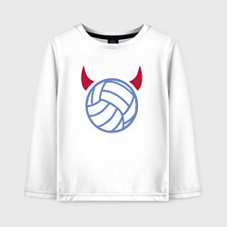 Лонгслив хлопковый детский Volleyball devil, цвет: белый