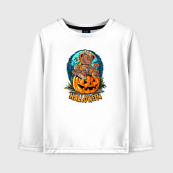 Детский лонгслив Мишка на тыкве