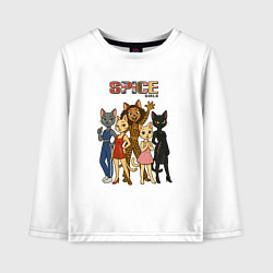 Лонгслив хлопковый детский Spice girls кошки, цвет: белый