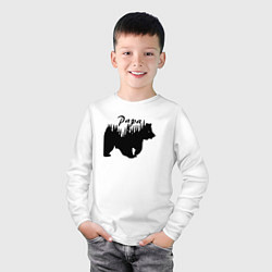 Лонгслив хлопковый детский Bear papa, цвет: белый — фото 2