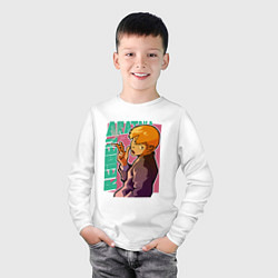 Лонгслив хлопковый детский Моб психо 100 Arataka Reigen, цвет: белый — фото 2