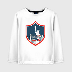Лонгслив хлопковый детский United States, цвет: белый