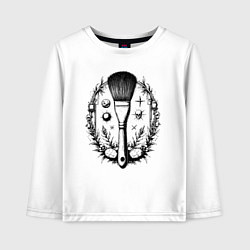 Лонгслив хлопковый детский Космическая кисть, цвет: белый