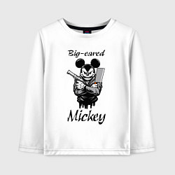 Лонгслив хлопковый детский Гангстер Микки, цвет: белый