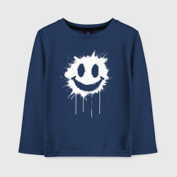 Детский лонгслив Смайл белой краской