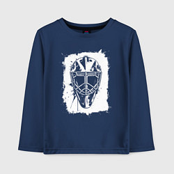 Детский лонгслив Вратарская маска в белом квадрате