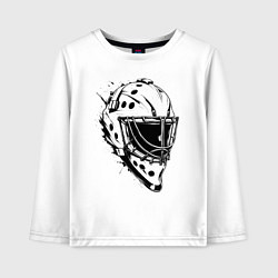 Лонгслив хлопковый детский Черная вратарская маска, цвет: белый