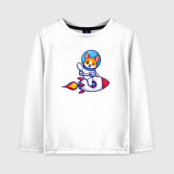Детский лонгслив Собачка на ракете