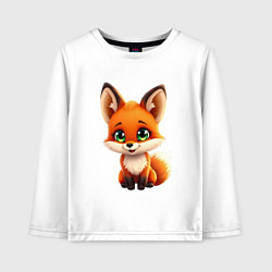 Детский лонгслив Пушистая радость: Лисёнок в мультяшном стиле