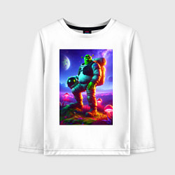 Детский лонгслив Космонавт Шрек на похожей планете