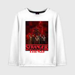 Детский лонгслив Пятеро и демогоргон Загадочные события финал