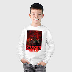 Лонгслив хлопковый детский Пятеро и демогоргон Загадочные события финал, цвет: белый — фото 2