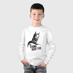 Лонгслив хлопковый детский Бэтмен - сильный и молчаливый, цвет: белый — фото 2