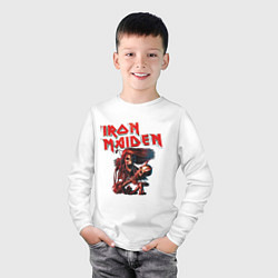 Лонгслив хлопковый детский Iron Maiden, цвет: белый — фото 2
