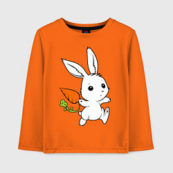 Лонгслив хлопковый детский Зайка с морковкой, цвет: оранжевый