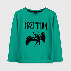 Лонгслив хлопковый детский Led Zeppelin, цвет: зеленый