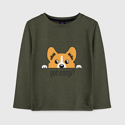 Лонгслив хлопковый детский Got Corgi, цвет: меланж-хаки