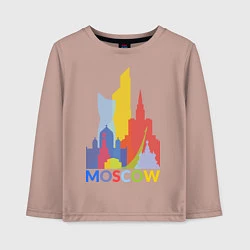 Лонгслив хлопковый детский Moscow Colors, цвет: пыльно-розовый