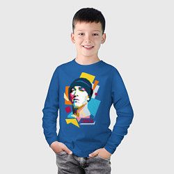 Лонгслив хлопковый детский Eminem, цвет: синий — фото 2