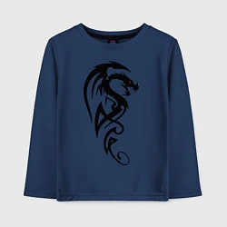 Лонгслив хлопковый детский Дракон стильный трайбл, цвет: тёмно-синий