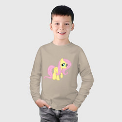 Лонгслив хлопковый детский Пони пегас Флаттершай, цвет: миндальный — фото 2