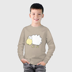 Лонгслив хлопковый детский Милая овечка, цвет: миндальный — фото 2