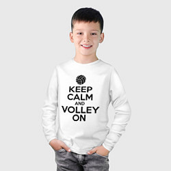 Лонгслив хлопковый детский Keep Calm & Volley On, цвет: белый — фото 2
