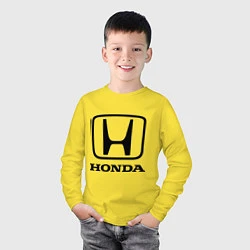 Лонгслив хлопковый детский Honda logo, цвет: желтый — фото 2