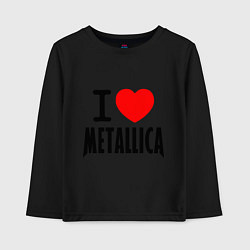 Лонгслив хлопковый детский I love Metallica, цвет: черный