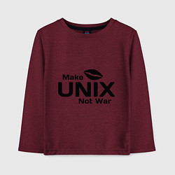 Детский лонгслив Make unix, not war