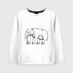 Лонгслив хлопковый детский Сколько ног у слона, цвет: белый