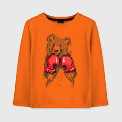 Лонгслив хлопковый детский Bear Boxing, цвет: оранжевый