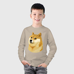 Лонгслив хлопковый детский Doge, цвет: миндальный — фото 2