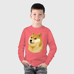 Лонгслив хлопковый детский Doge, цвет: коралловый — фото 2