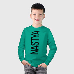 Лонгслив хлопковый детский Настя, цвет: зеленый — фото 2