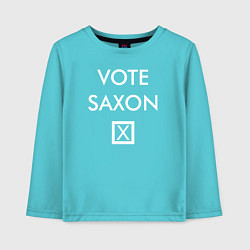 Лонгслив хлопковый детский Vote Saxon, цвет: бирюзовый