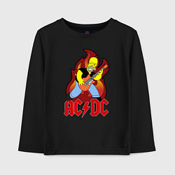 Лонгслив хлопковый детский AC/DC Homer, цвет: черный