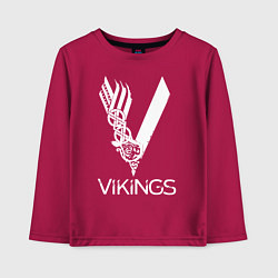 Лонгслив хлопковый детский Vikings, цвет: маджента