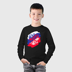 Лонгслив хлопковый детский Россия, цвет: черный — фото 2