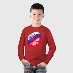 Лонгслив хлопковый детский Россия, цвет: красный — фото 2