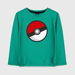 Лонгслив хлопковый детский Pokeball, цвет: зеленый