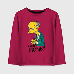 Детский лонгслив Mr. Burns: I get money