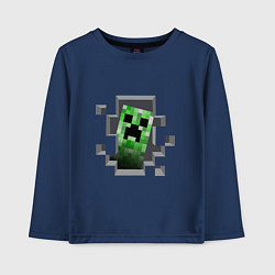 Лонгслив хлопковый детский Creeper Inside, цвет: тёмно-синий