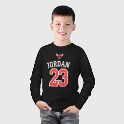 Лонгслив хлопковый детский Jordan 23, цвет: черный — фото 2